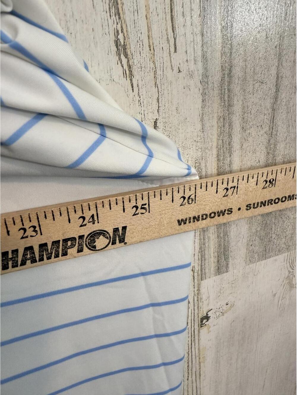 Peter Millar Polo Shirt Men's XL White Blue Stripe Performance Transmiss Logo - Picture 10 of 14